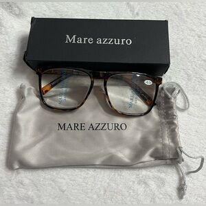 New!! Mare Azzuro anti-blue light protection glasses +6 lens brown/cheetah